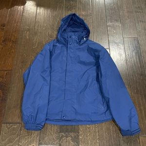 L.L. Bean 3-in-1 Stowaway Hood Jacket Water Wind Resistant Mens Sz L